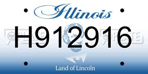 H912916 Illinois License Plate