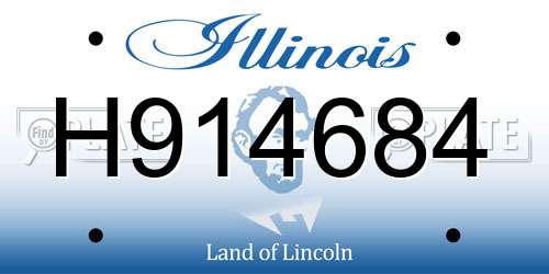 H914684 Illinois License Plate
