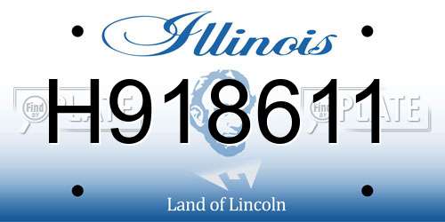 H918611 Illinois License Plate