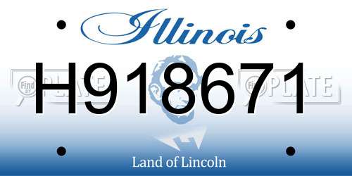 H918671 Illinois License Plate