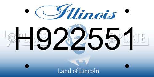 H922551 Illinois License Plate