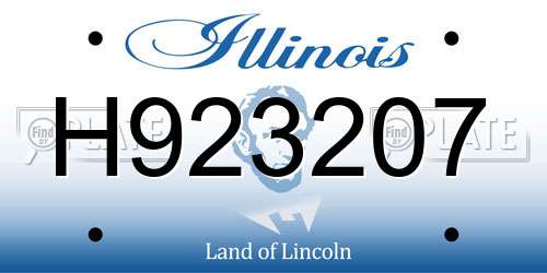 H923207 Illinois License Plate