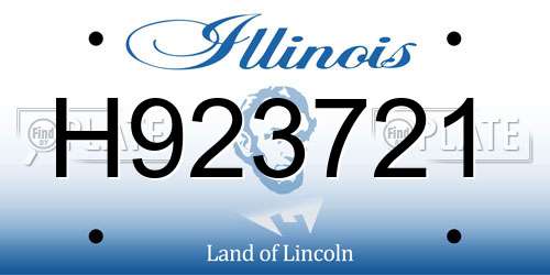 H923721 Illinois License Plate