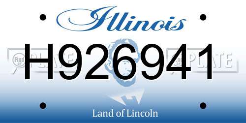 H926941 Illinois License Plate