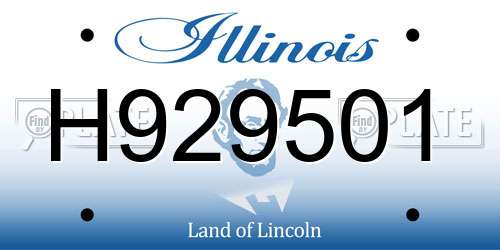 H929501 Illinois License Plate