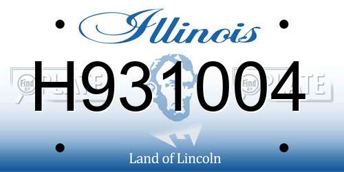 H931004 Illinois License Plate