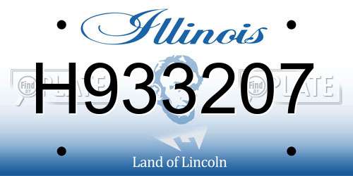 H933207 Illinois License Plate