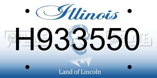 H933550 Illinois License Plate