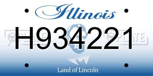 H934221 Illinois License Plate