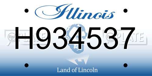 H934537 Illinois License Plate