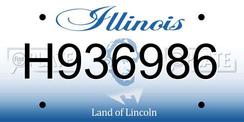 H936986 Illinois License Plate