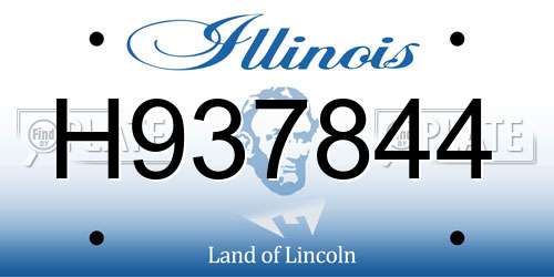 H937844 Illinois License Plate