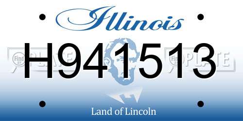 H941513 Illinois License Plate