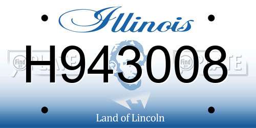 H943008 Illinois License Plate