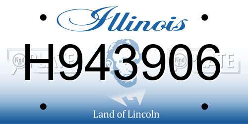 H943906 Illinois License Plate