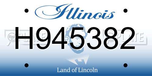 H945382 Illinois License Plate