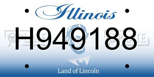 H949188 Illinois License Plate