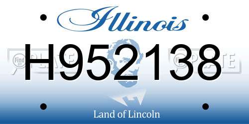 H952138 Illinois License Plate