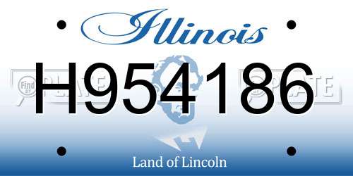 H954186 Illinois License Plate