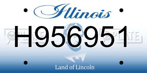 H956951 Illinois License Plate