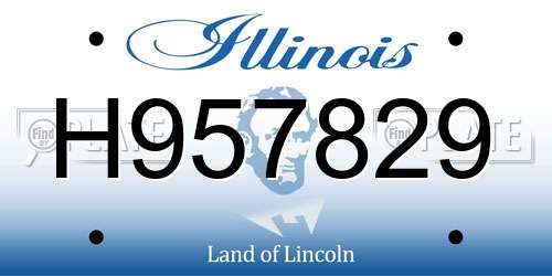 H957829 Illinois License Plate