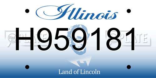 H959181 Illinois License Plate