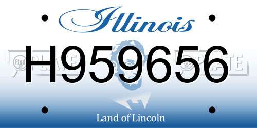 H959656 Illinois License Plate