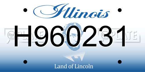 H960231 Illinois License Plate