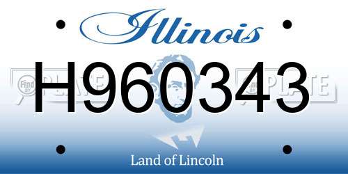 H960343 Illinois License Plate