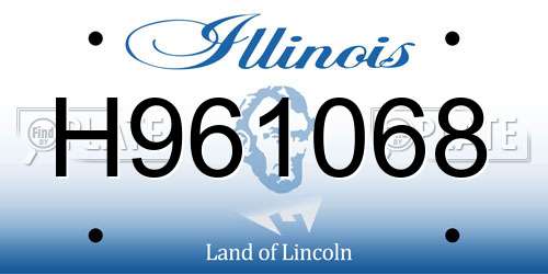 H961068 Illinois License Plate