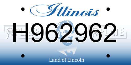 H962962 Illinois License Plate