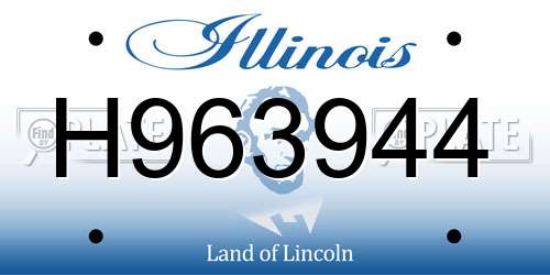 H963944 Illinois License Plate