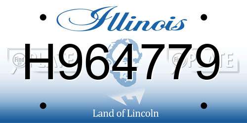 H964779 Illinois License Plate