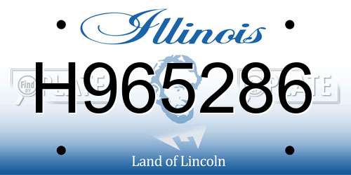 H965286 Illinois License Plate