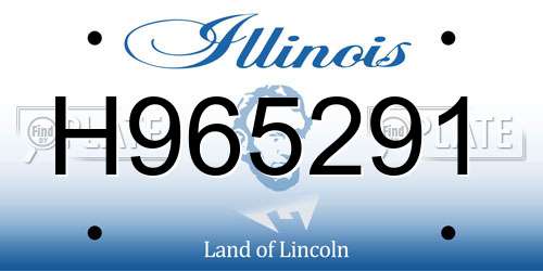 H965291 Illinois License Plate