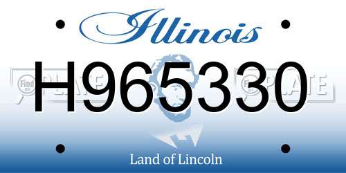 H965330 Illinois License Plate
