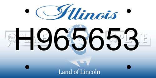 H965653 Illinois License Plate