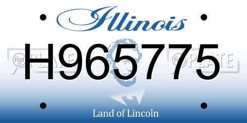 H965775 Illinois License Plate