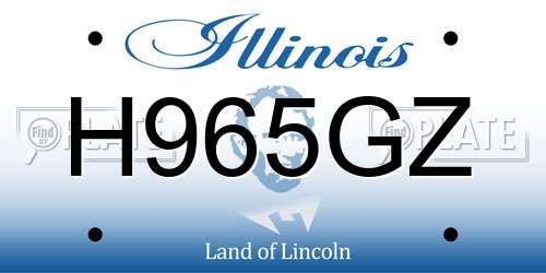 H965GZ Illinois License Plate
