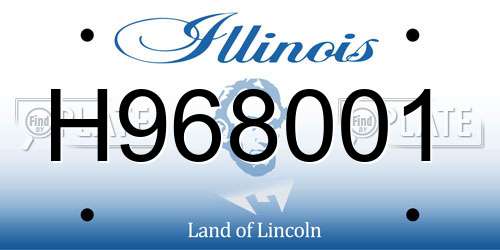 H968001 Illinois License Plate