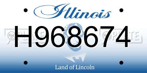 H968674 Illinois License Plate
