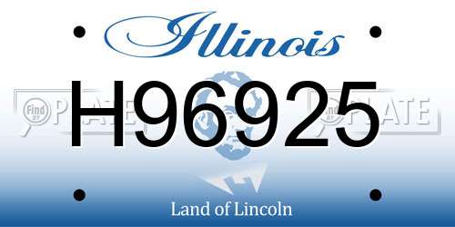 H96925 Illinois License Plate