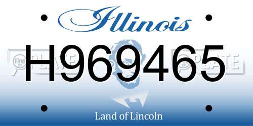H969465 Illinois License Plate