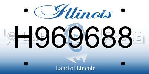 H969688 Illinois License Plate