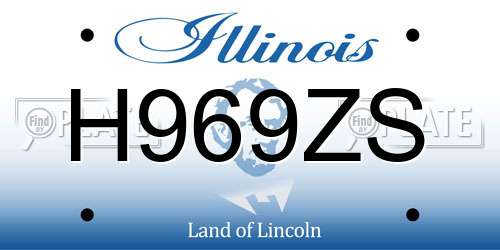 H969ZS Illinois License Plate