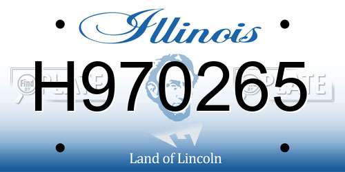 H970265 Illinois License Plate
