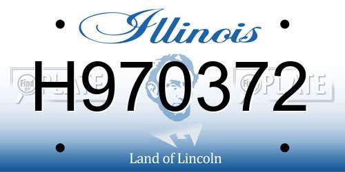 H970372 Illinois License Plate