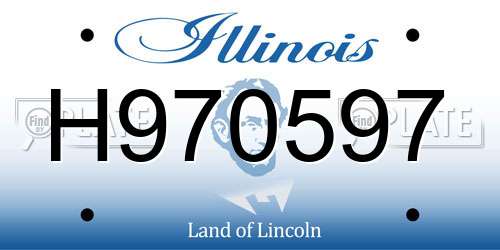 H970597 Illinois License Plate