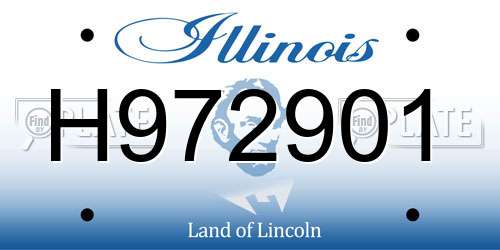 H972901 Illinois License Plate