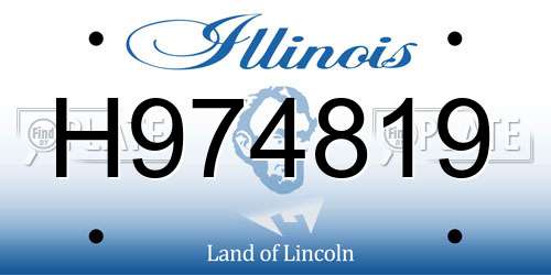 H974819 Illinois License Plate